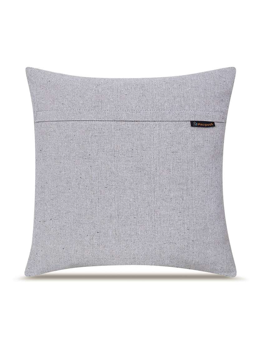 floral embroidered cotton cushion cover with zip closure - 22604097 -  Standard Image - 2