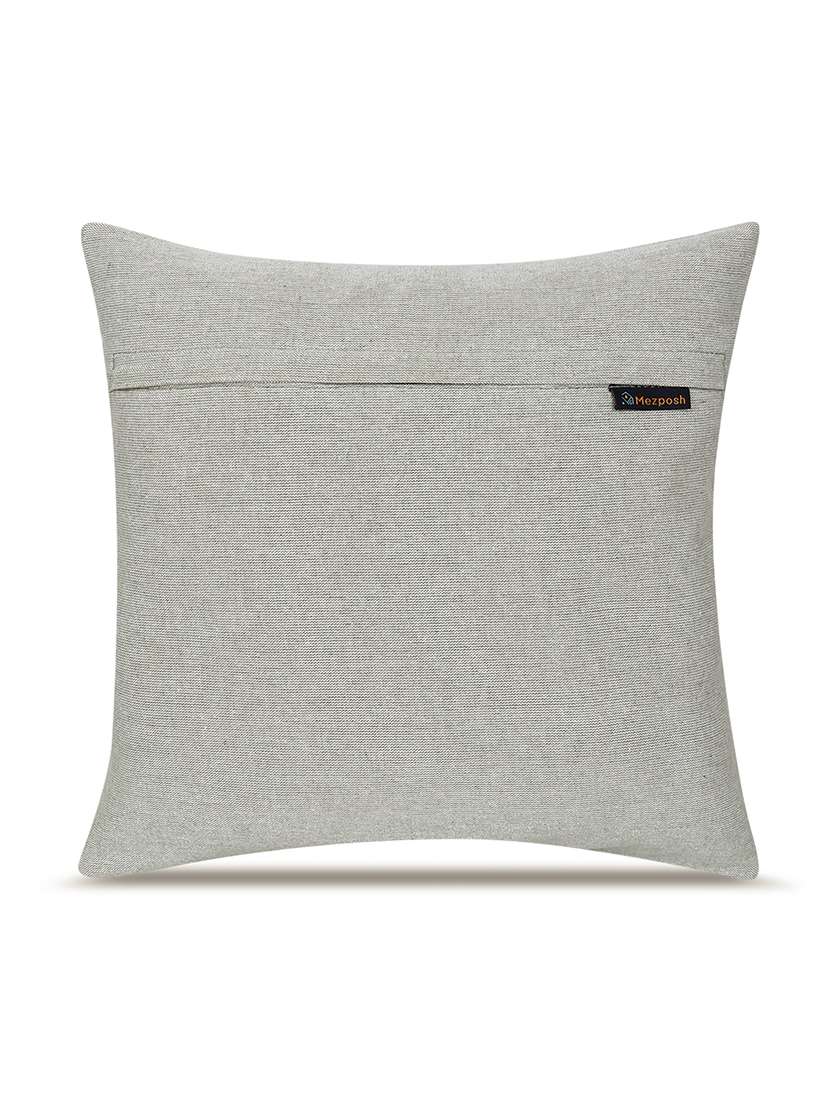 floral embroidered cotton cushion cover with zip closure - 22604098 -  Standard Image - 2