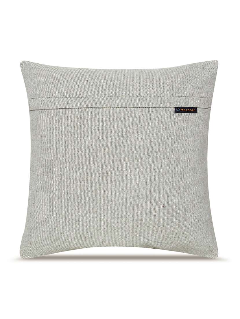 Floral Embroidered Cotton Cushion Cover With Zip Closure - 22604107 -  Standard Image - 2