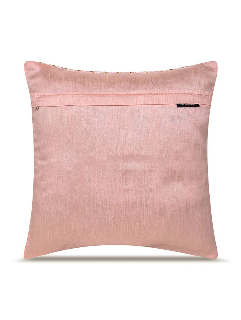 floral embroidered cotton cushion cover with zip closure - 22604109 -  Standard Image - 2
