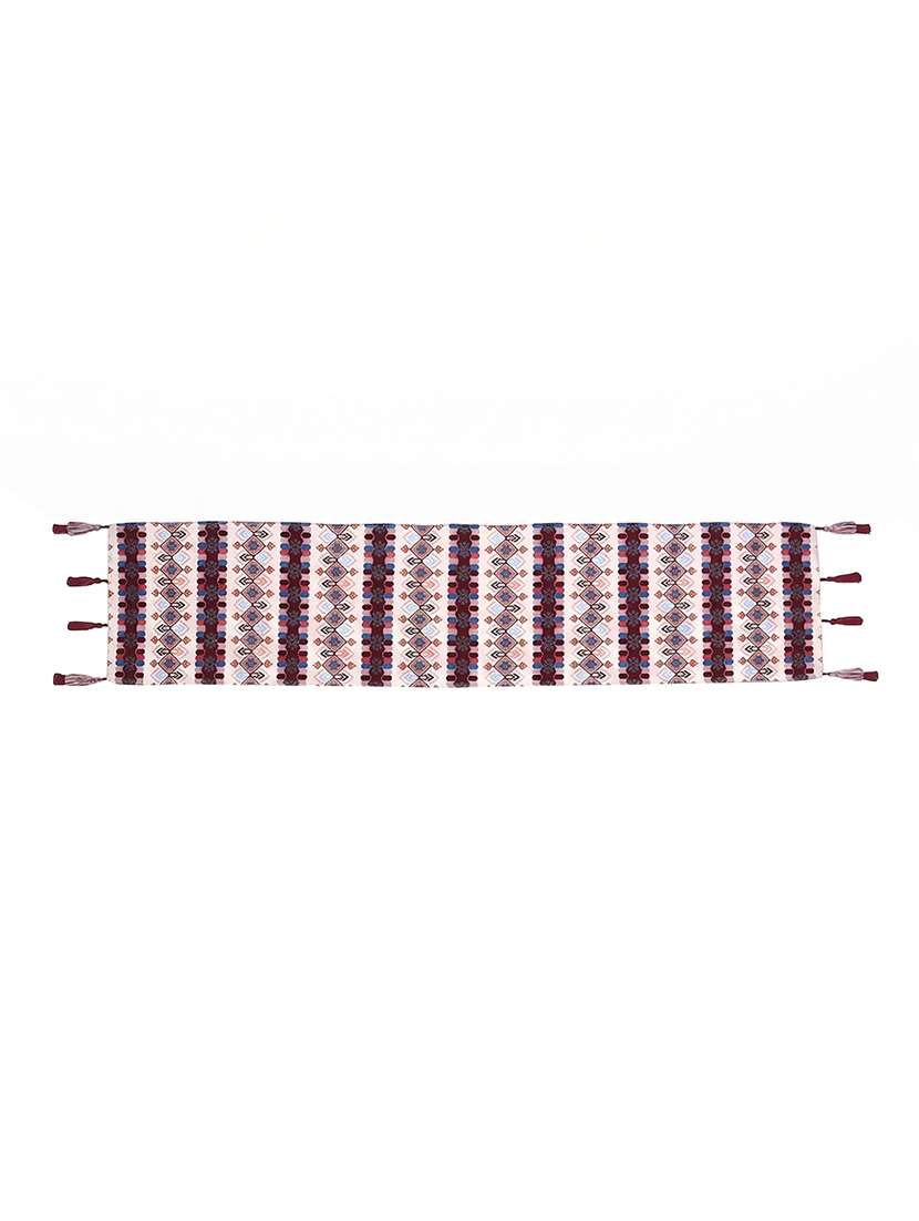 mezposh stave tribal cotton ivory table runner (6 seater) - 22604114 -  Standard Image - 2