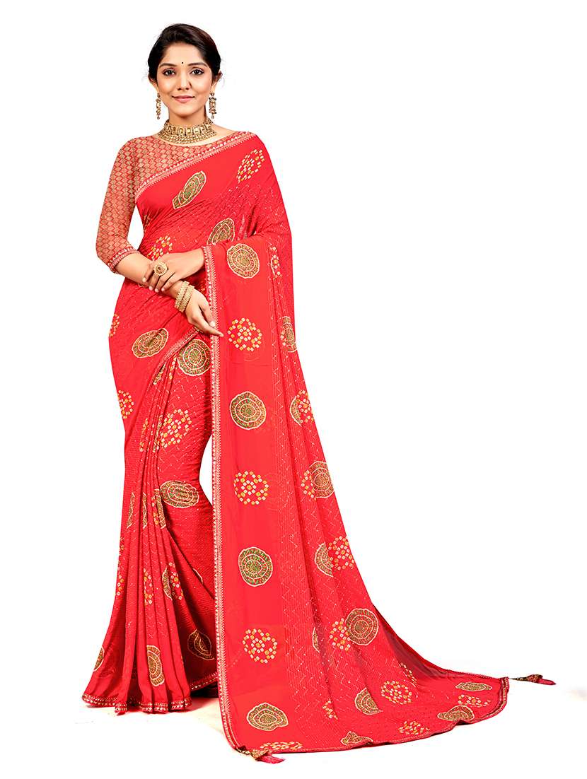 women printed unstitched suit set with blouse