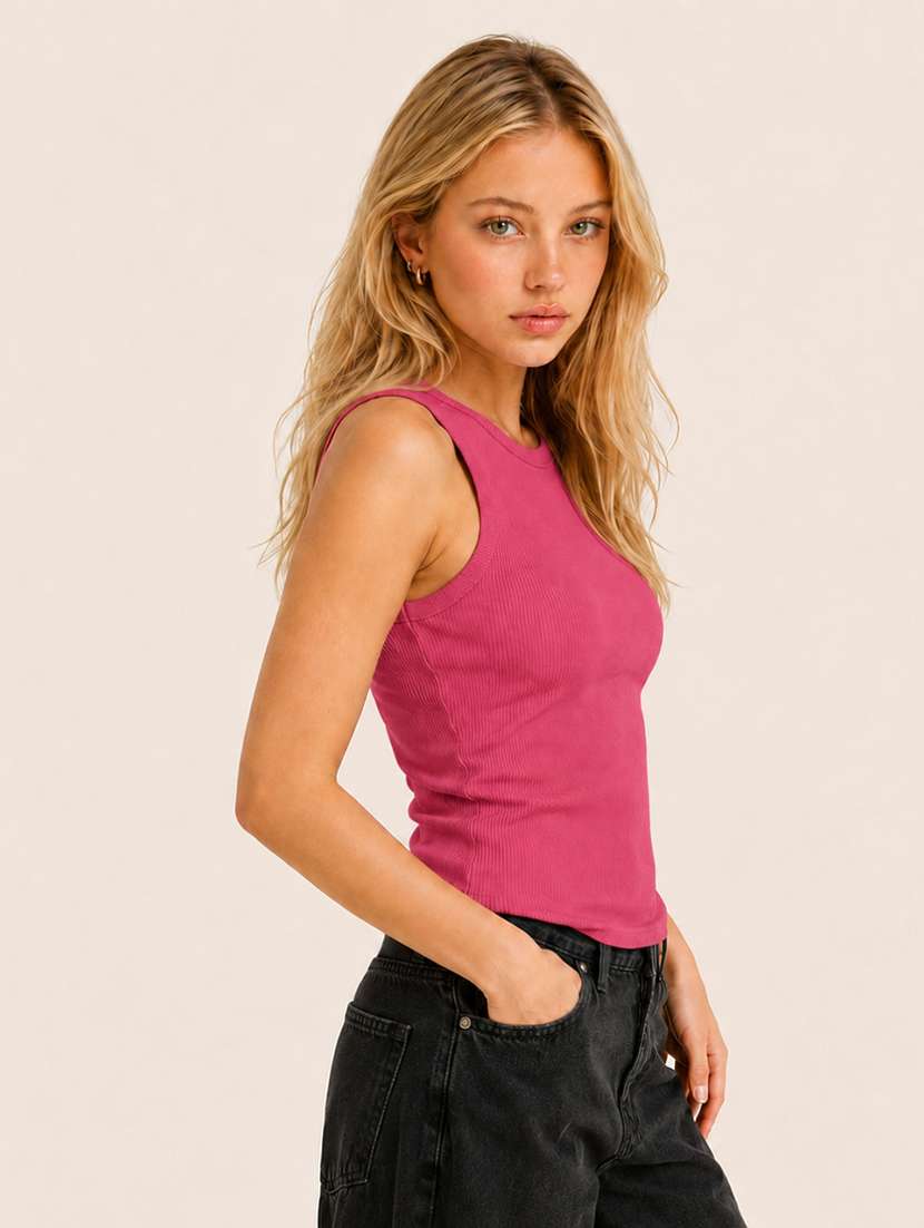 women self design sleeveless tank top - 22604261 -  Standard Image - 2