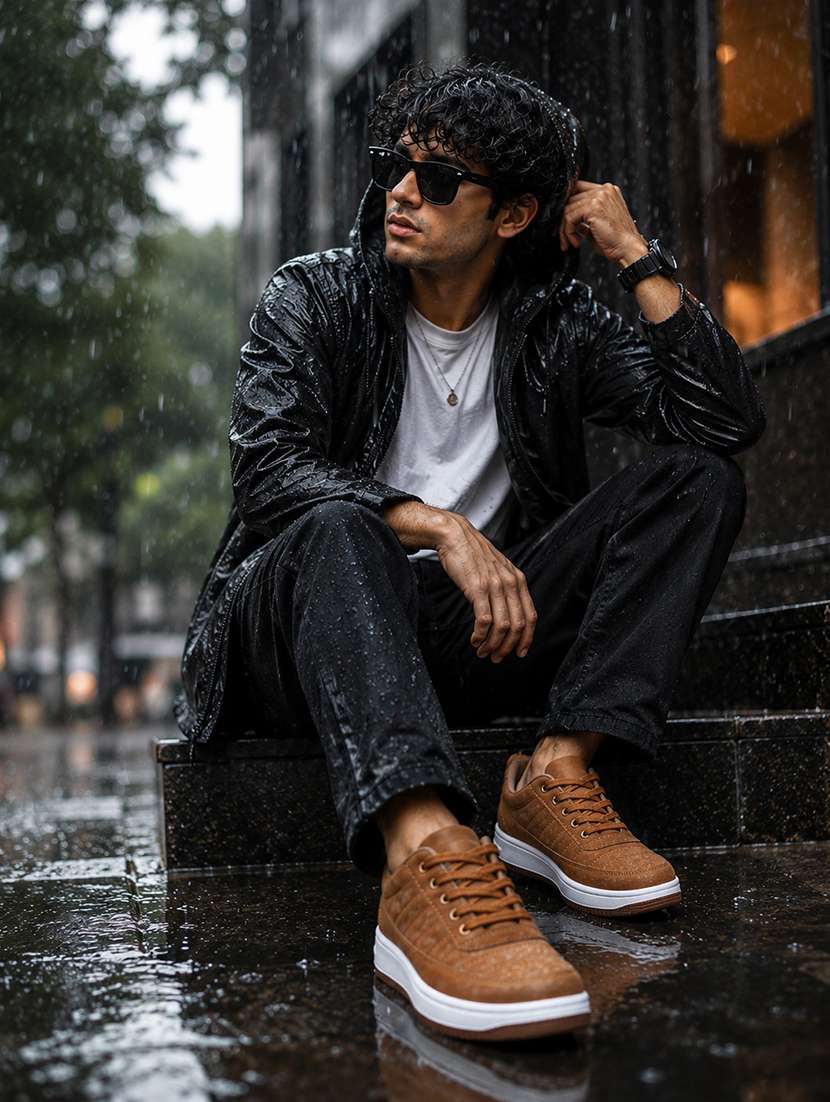 Men Textured Lace Up Casual Shoes - 22604294 -  Standard Image - 2