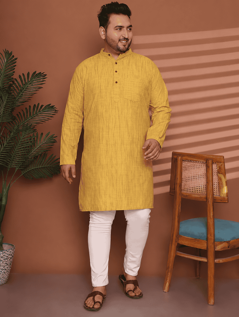 Men Self Design Mandarin Neck Long Kurta - 22604323 -  Standard Image - 2