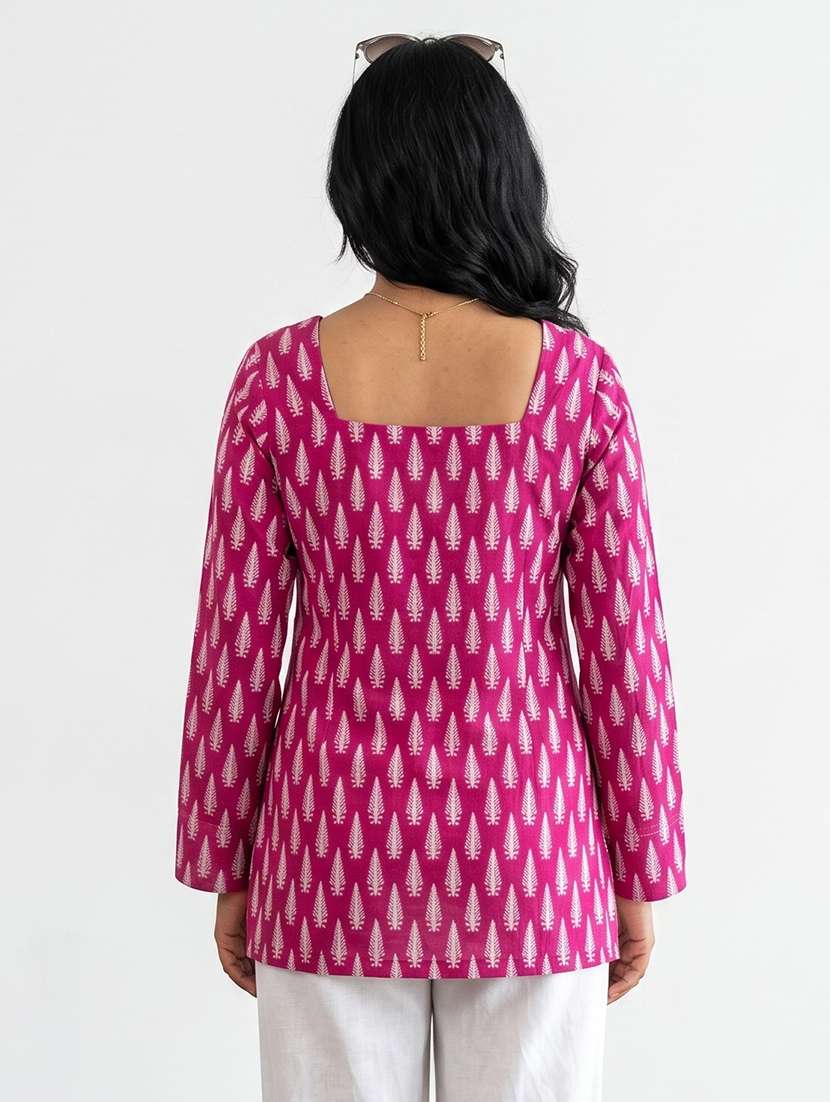Women Printed Long Sleeves Straight Kurti - 22604363 -  Standard Image - 2