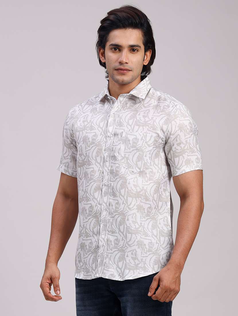 Men Printed Collared Slim Fit Casual Shirt - 22604455 -  Standard Image - 2