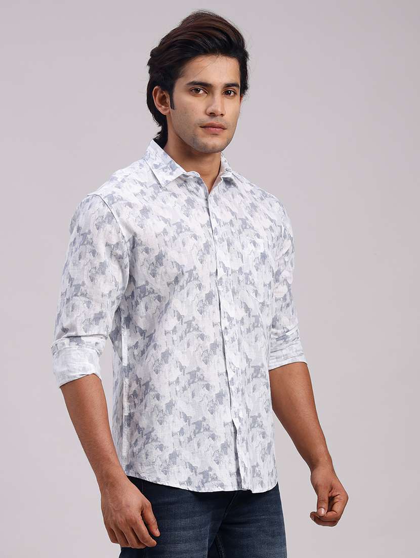 Men Printed Collared Slim Fit Casual Shirt - 22604459 -  Standard Image - 2