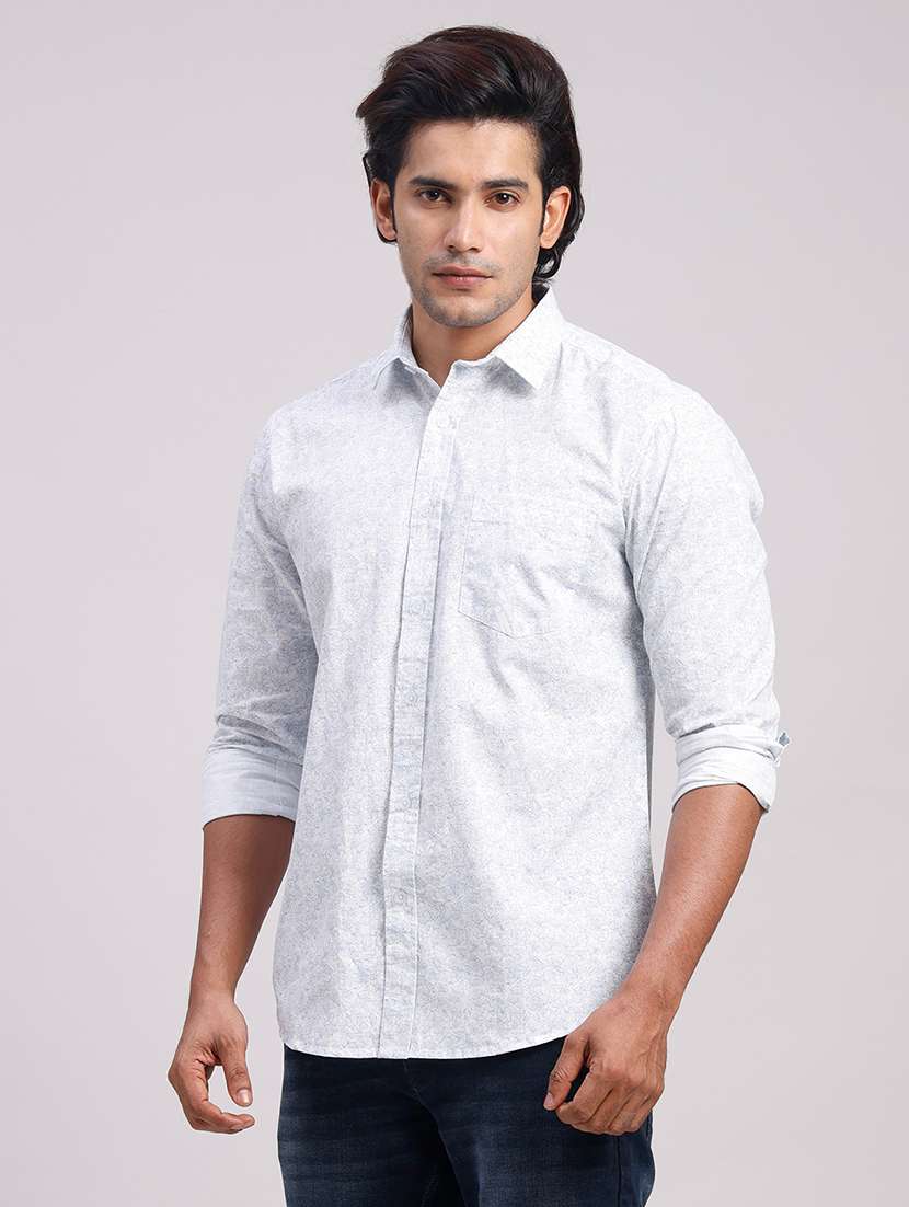 Men Printed Collared Slim Fit Casual Shirt - 22604501 -  Standard Image - 2