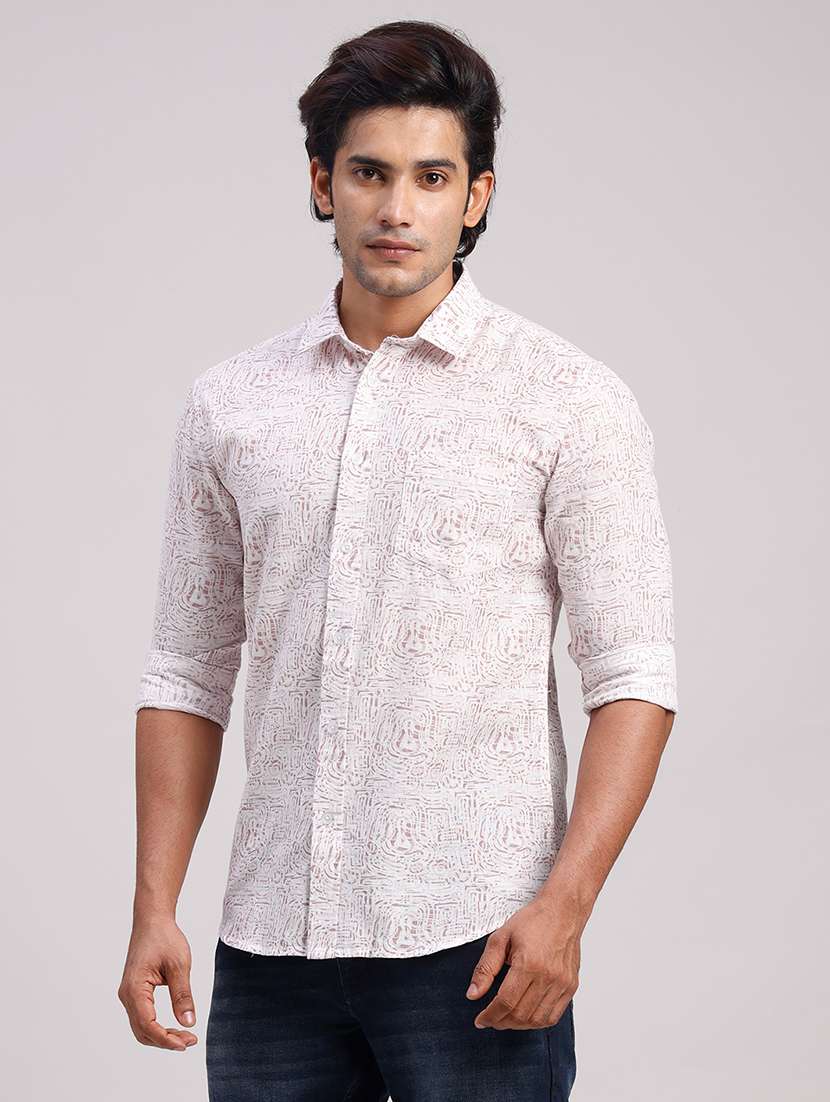 Men Printed Collared Slim Fit Casual Shirt - 22604525 -  Standard Image - 2