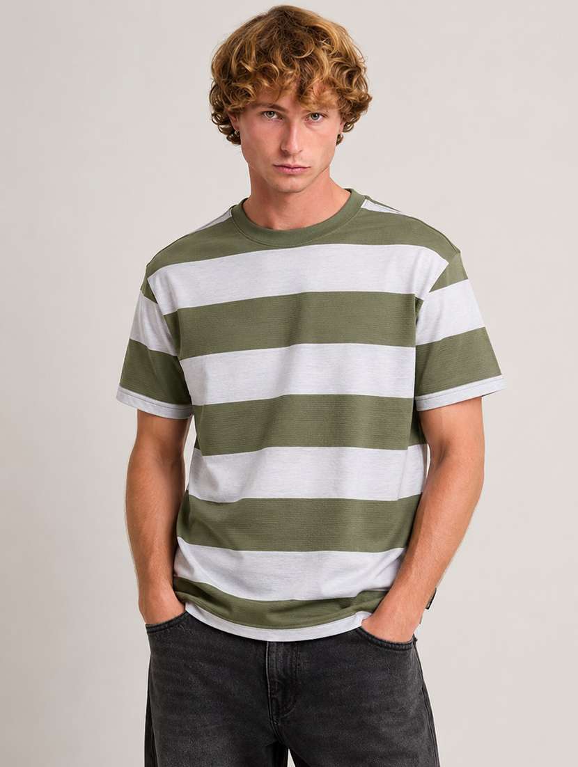 men striped short sleeve regular fit t-shirt - 22604938 -  Standard Image - 2