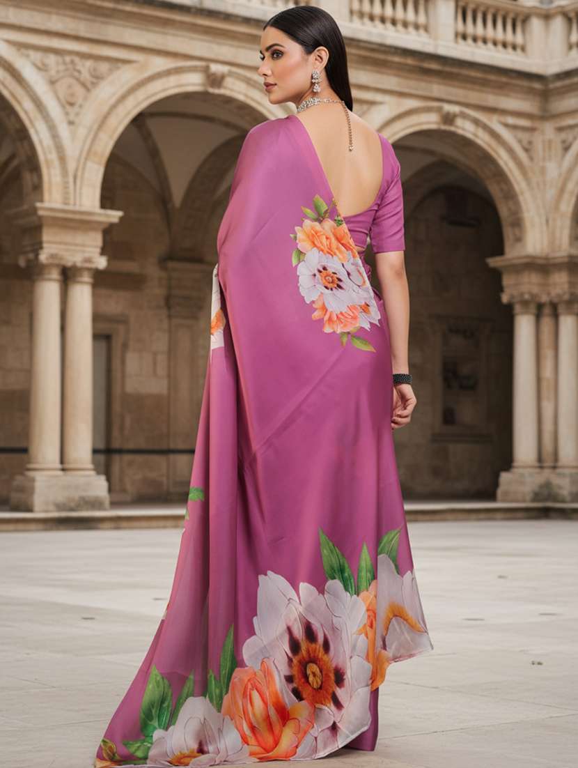 women printed casual wear saree with blouse - 22605331 -  Standard Image - 2