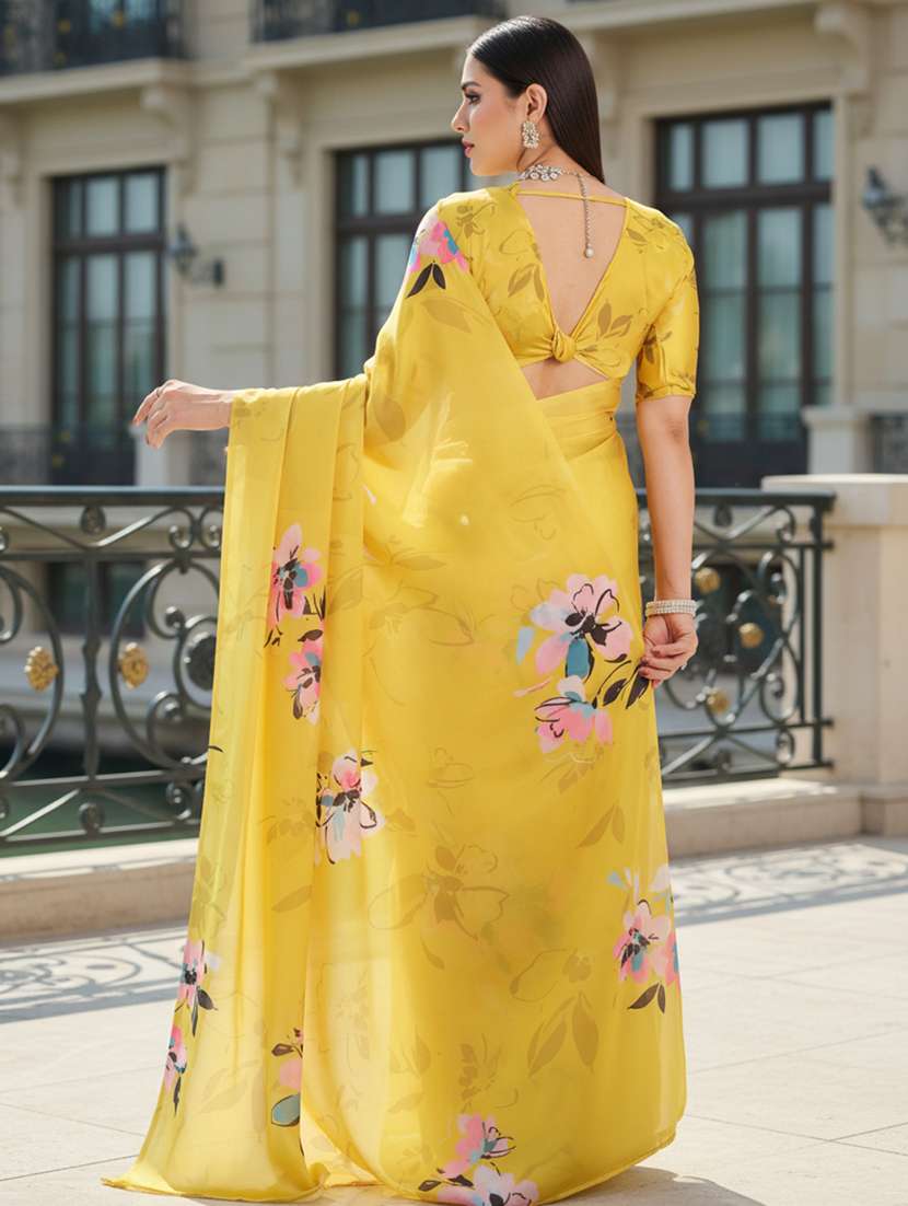 women printed casual wear saree with blouse - 22605335 -  Standard Image - 2
