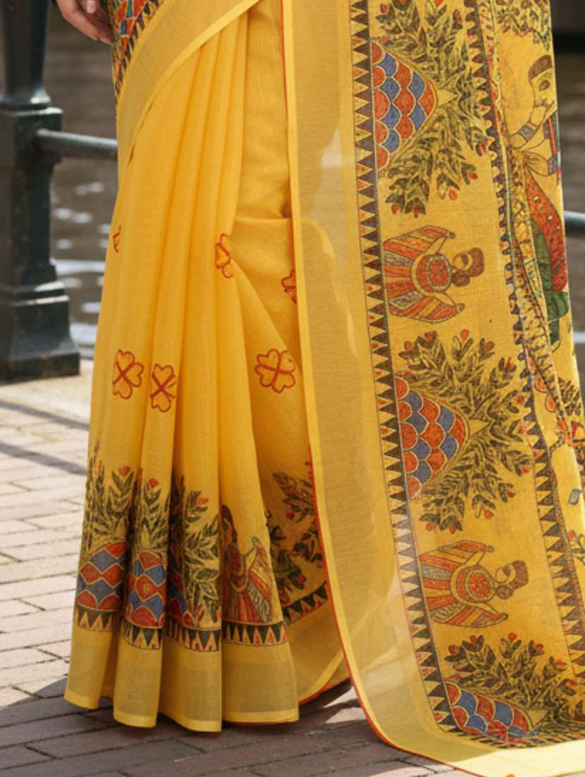 women printed casual wear saree with blouse - 22605835 -  Standard Image - 2
