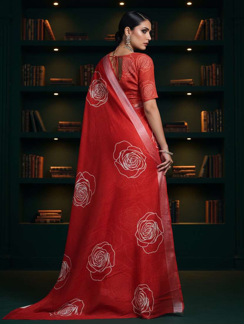 women printed casual wear saree with blouse - 22605847 -  Standard Image - 2
