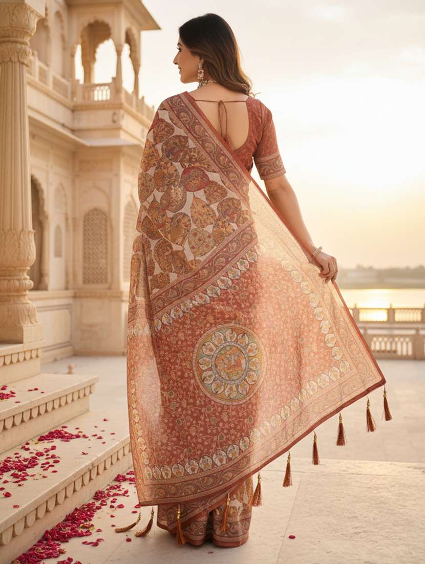 women printed casual wear saree with blouse - 22606196 -  Standard Image - 2
