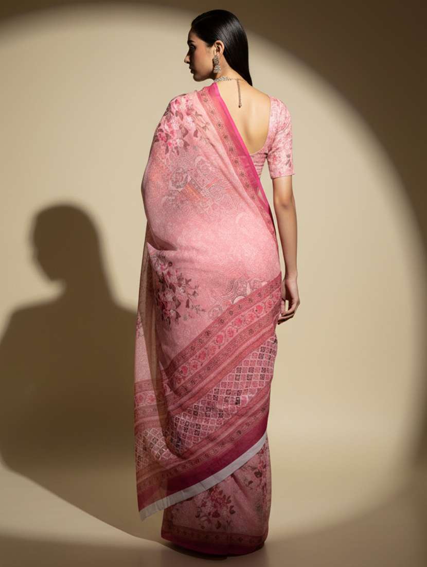 women printed casual wear saree with blouse - 22606292 -  Standard Image - 2