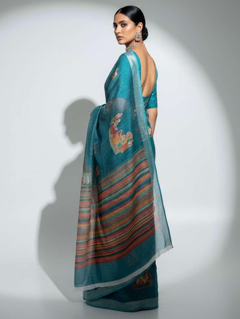 women printed casual wear saree with blouse - 22606297 -  Standard Image - 2
