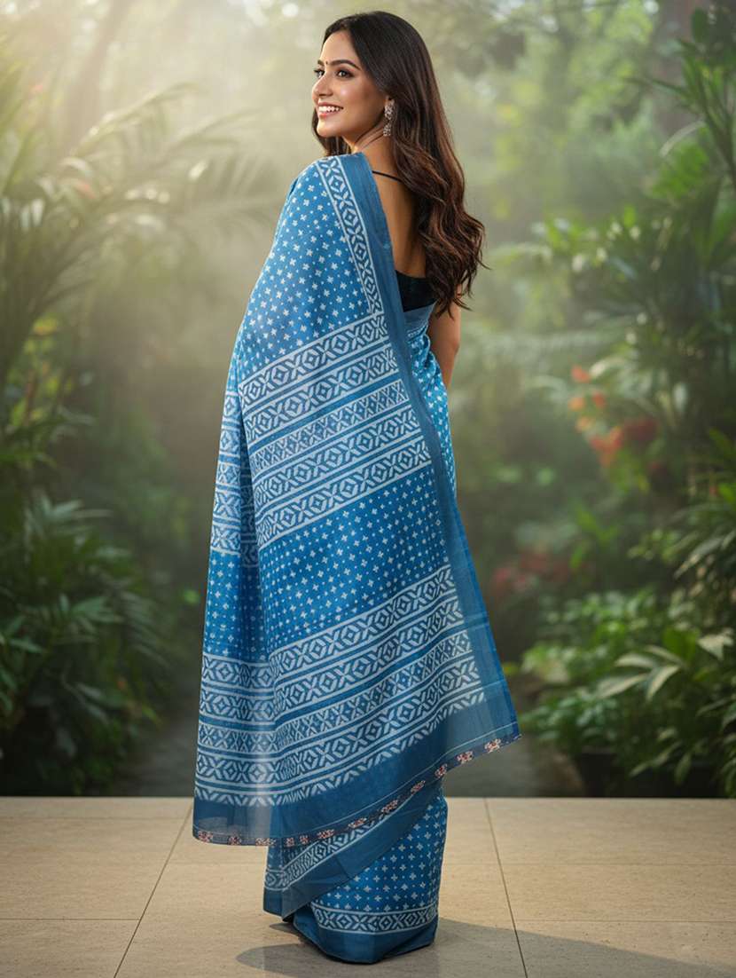 women printed casual wear saree with blouse - 22606300 -  Standard Image - 2