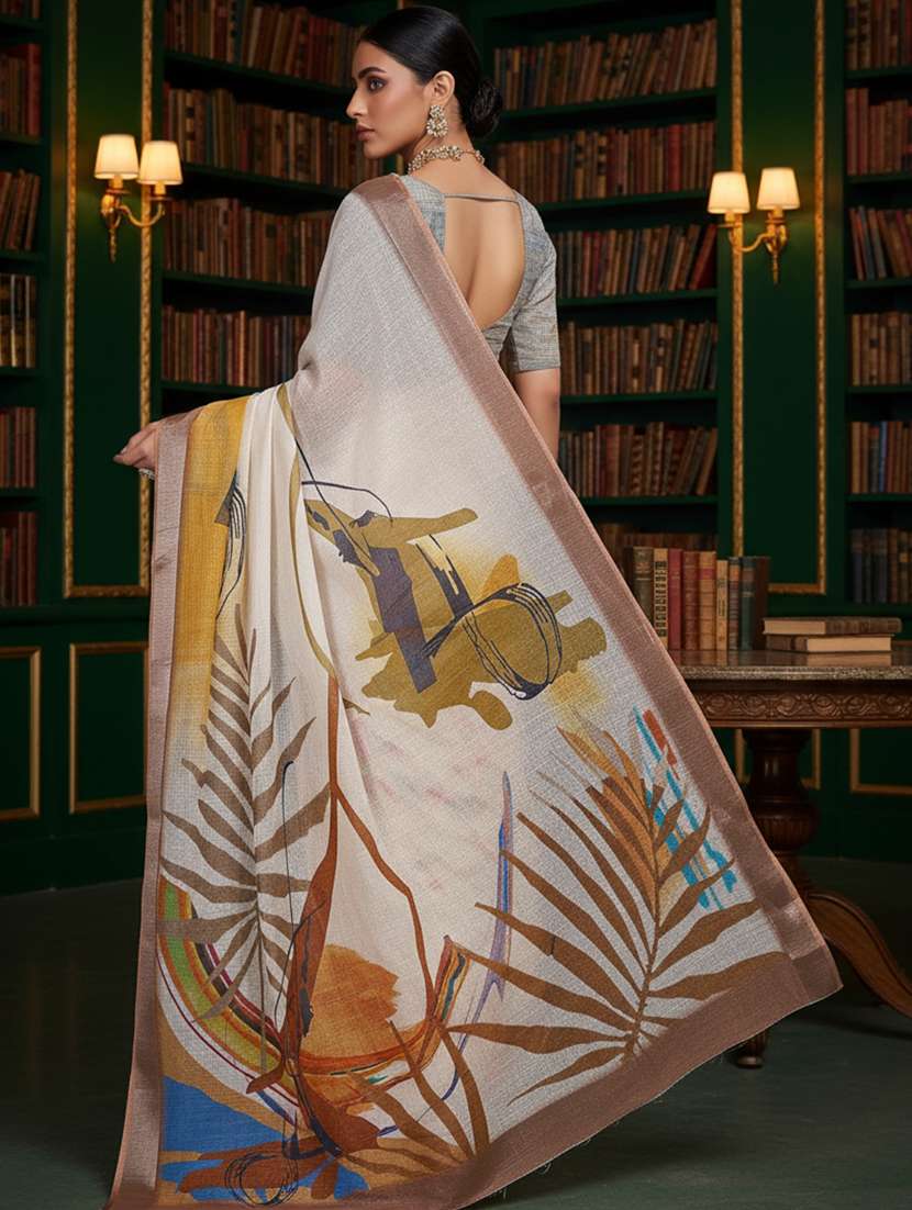 women printed casual wear saree with blouse - 22606326 -  Standard Image - 2