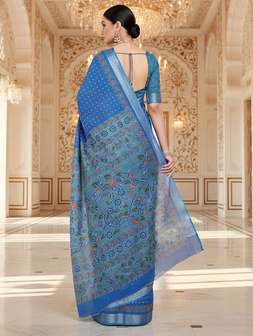 women printed casual wear saree with blouse - 22606328 -  Standard Image - 2