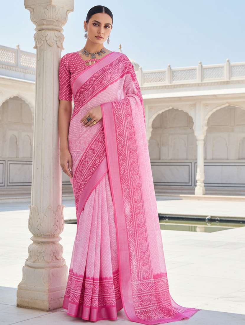 women printed casual wear saree with blouse - 22606352 -  Standard Image - 2