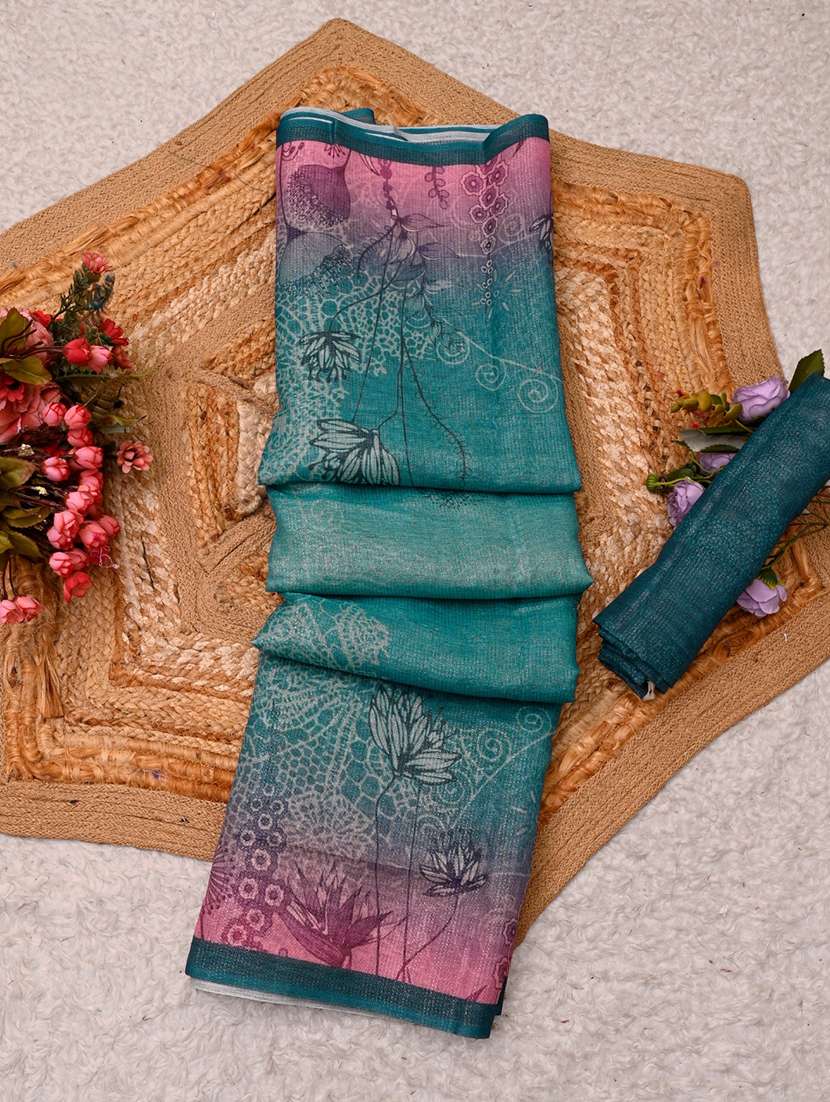 women printed casual wear saree with blouse - 22606377 -  Standard Image - 2