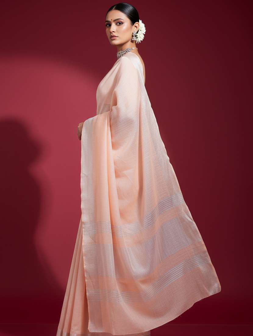 women solid bordered saree with blouse - 22606386 -  Standard Image - 2