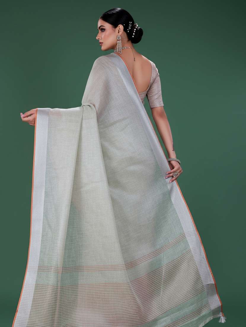 women solid bordered saree with blouse - 22606388 -  Standard Image - 2