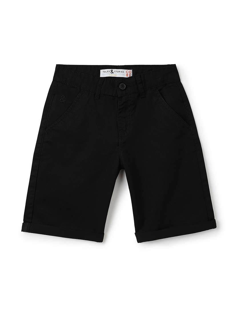 Boys Solid Mid Rise Regular Fit Shorts - 22606408 -  Standard Image - 2