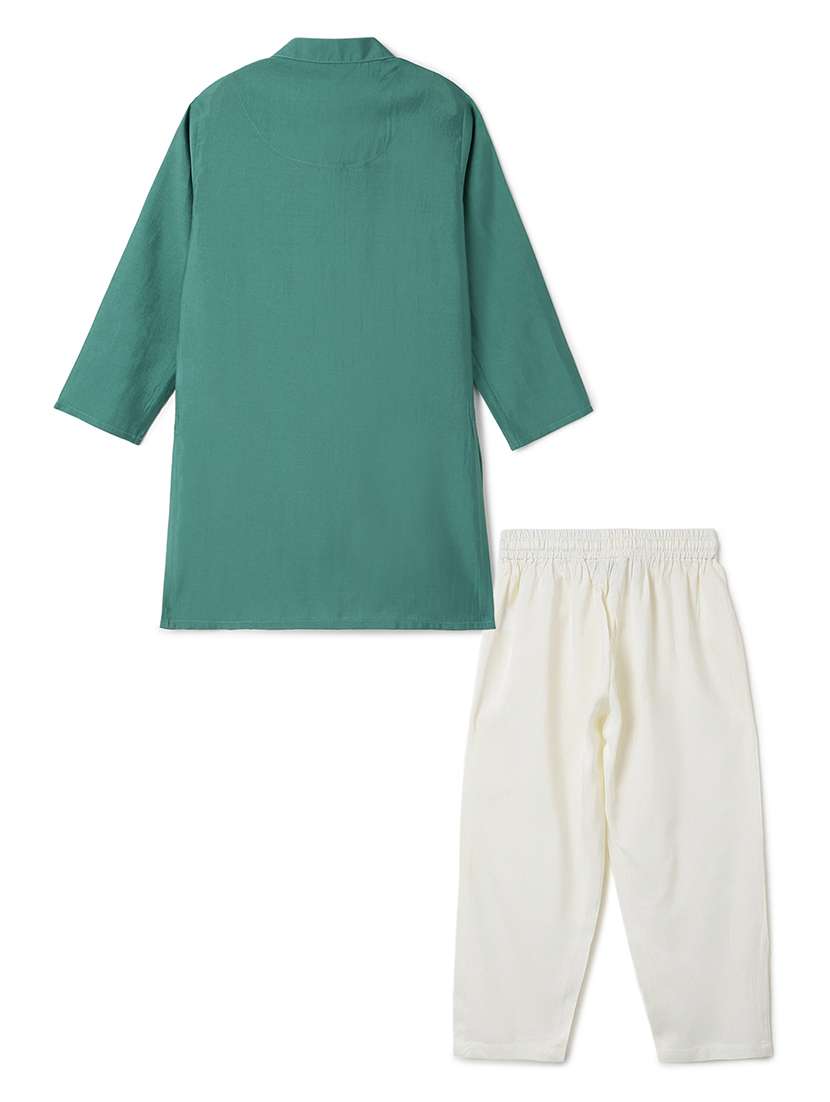Boys Embroidered Mandarin Neck Kurta Set - 22606424 -  Standard Image - 2