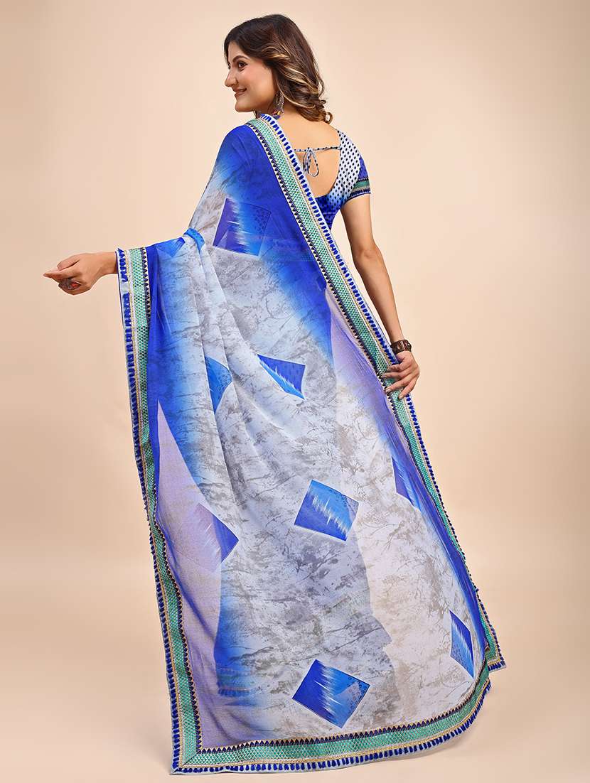 women printed casual wear saree with blouse - 22606464 -  Standard Image - 2