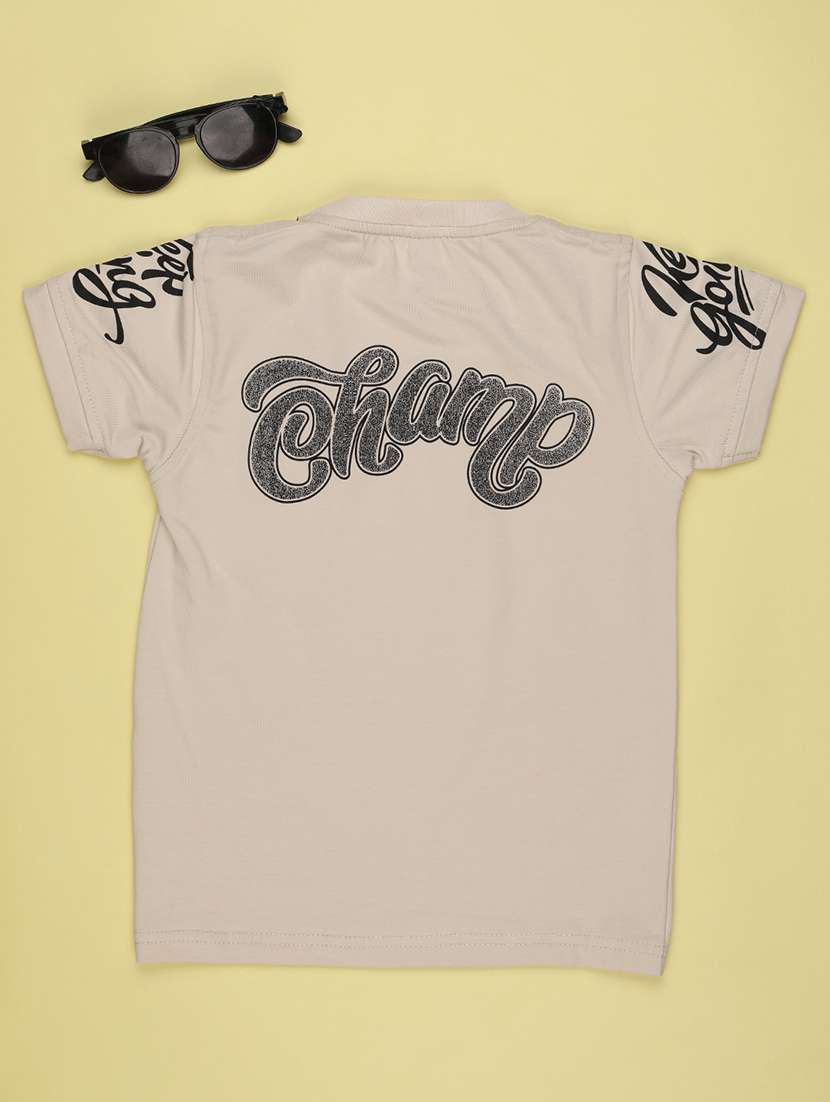 Boys Printed Short Sleeves Regular Fit T-shirt - 22606647 -  Standard Image - 2