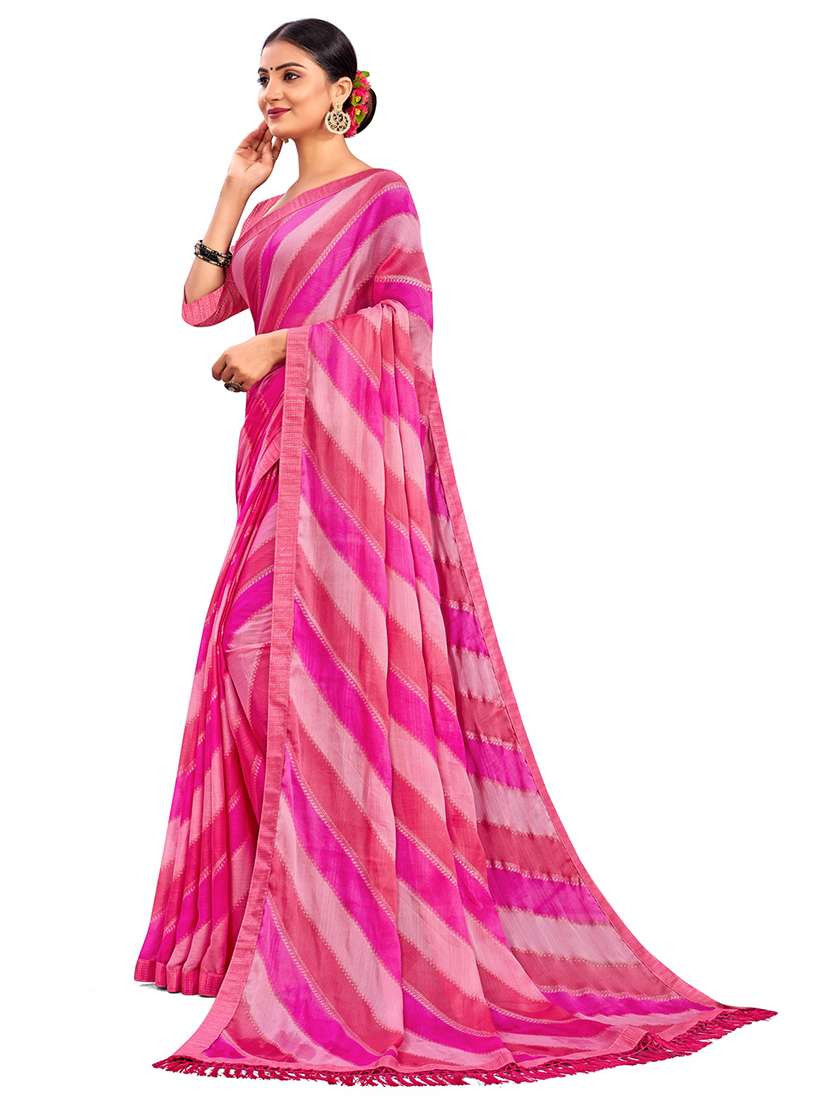 women leheriya printed saree with blouse - 22606854 -  Standard Image - 2