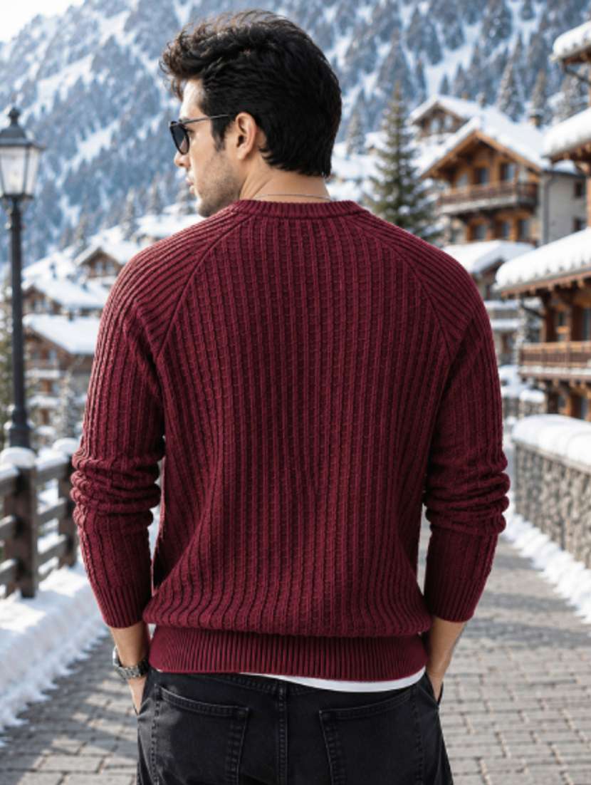 men self design raglan sleeve regular fit pullover - 22608194 -  Standard Image - 2