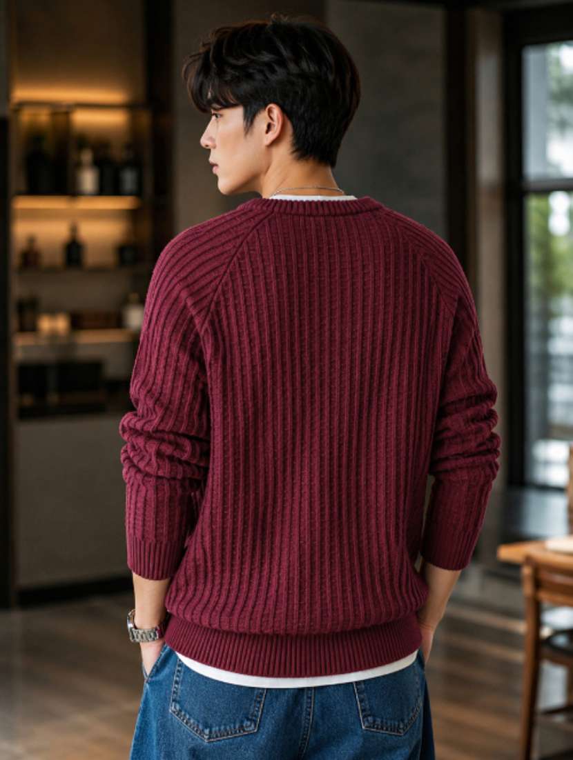 men self design raglan sleeve regular fit pullover - 22608199 -  Standard Image - 2