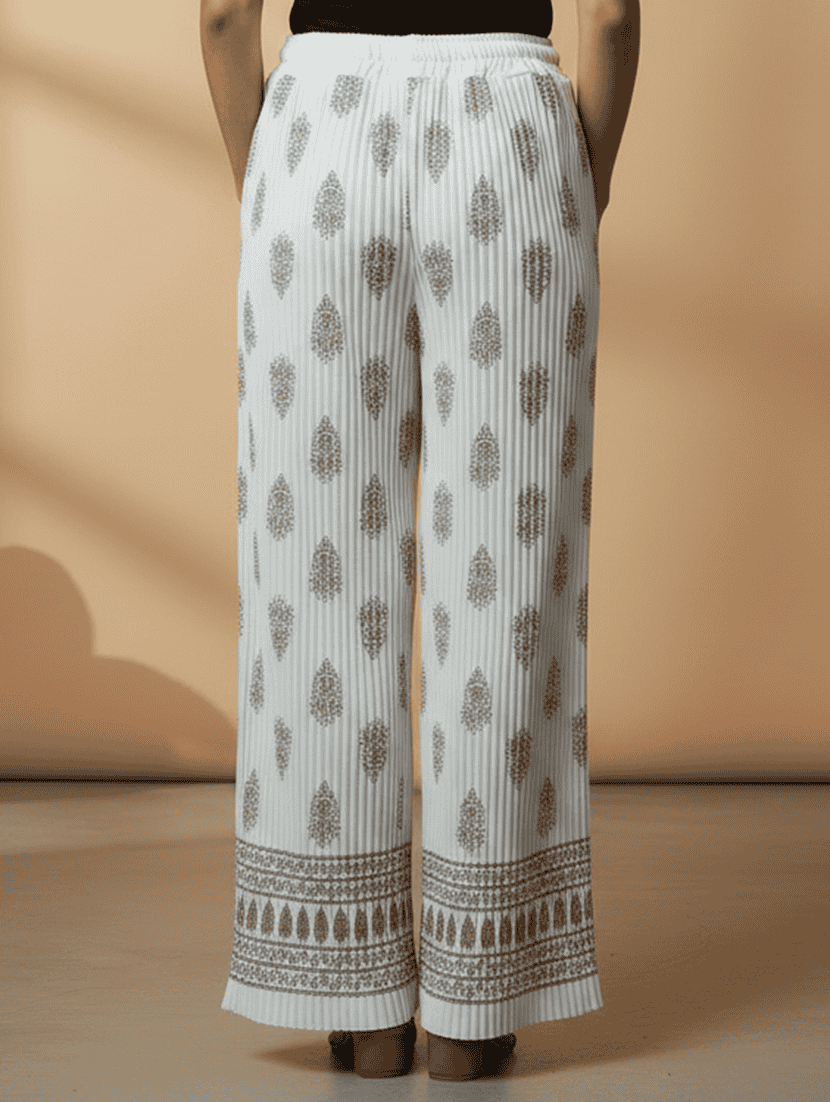 women printed mid rise straight palazzo - 22608441 -  Standard Image - 2
