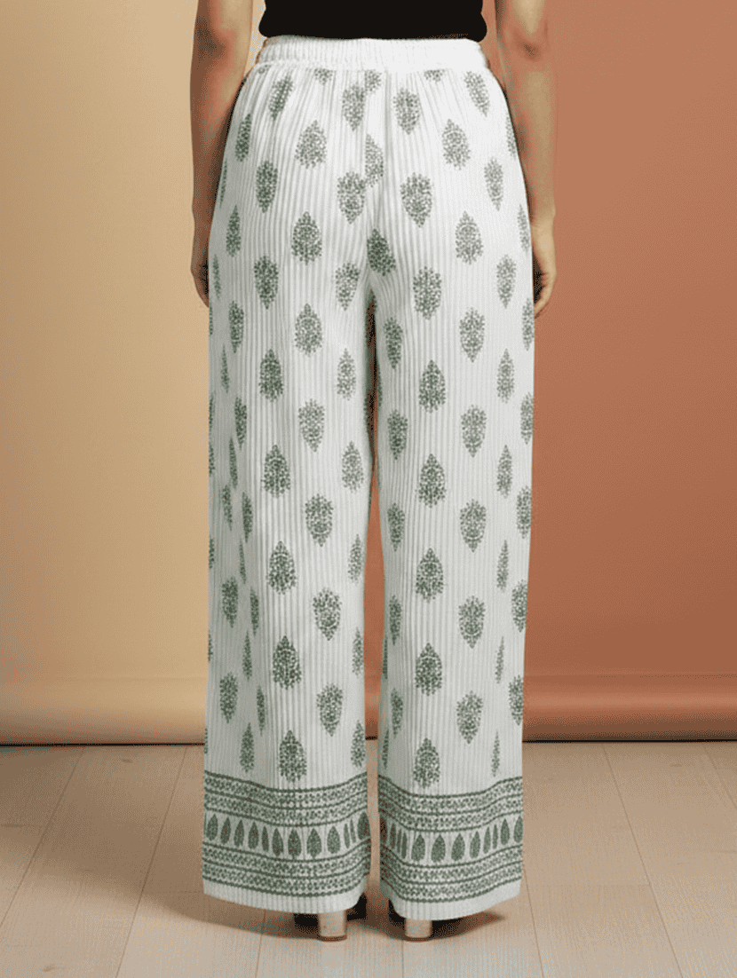 women printed mid rise straight palazzo - 22608442 -  Standard Image - 2