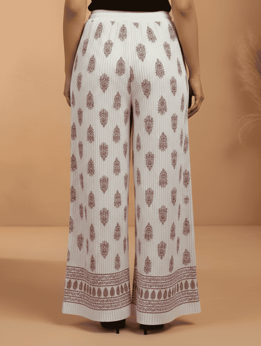 women printed mid rise straight palazzo - 22608443 -  Standard Image - 2