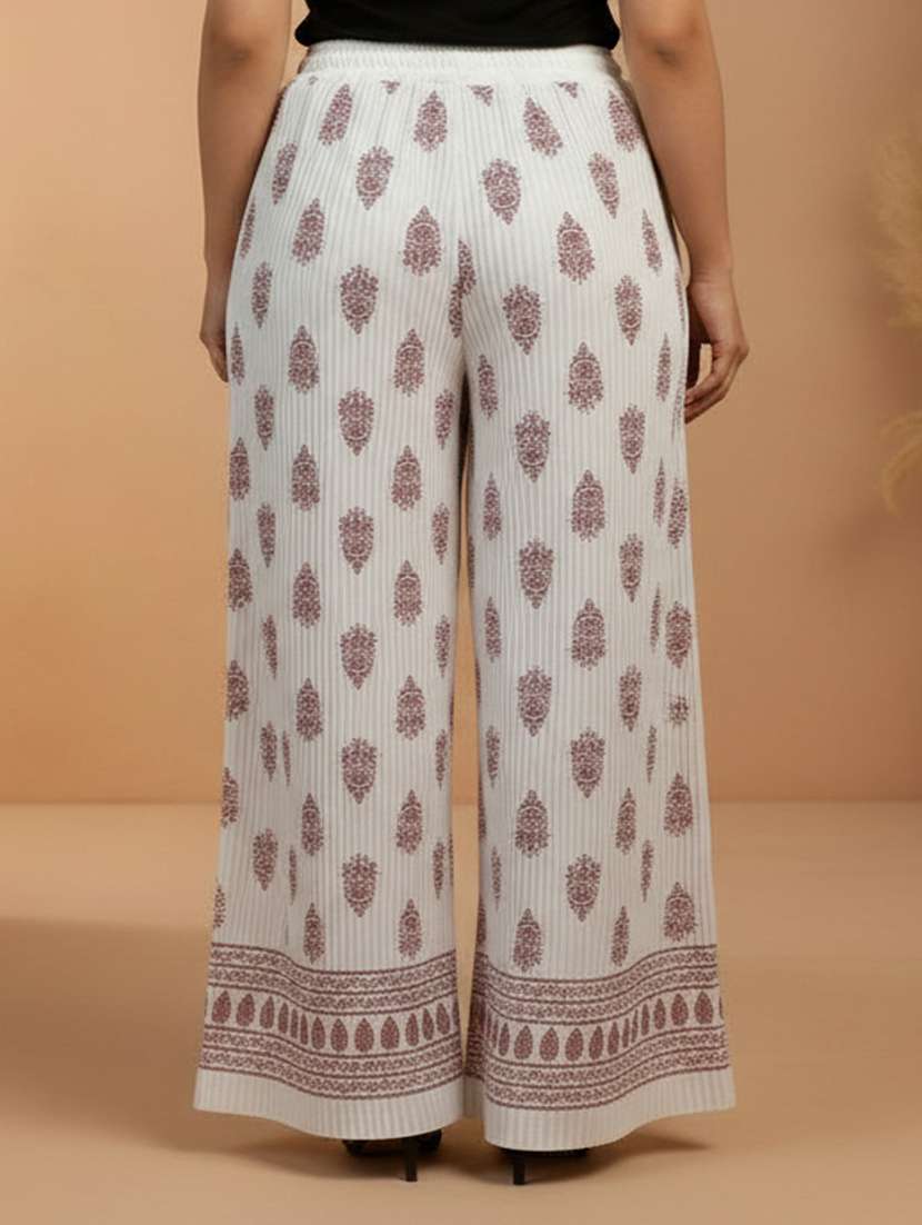 women pack of 2 printed mid rise straight palazzo - 22608448 -  Standard Image - 2