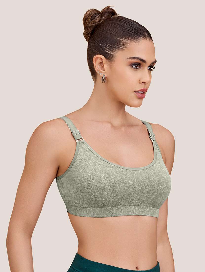 women solid full coverage sports bra - 22608456 -  Standard Image - 2