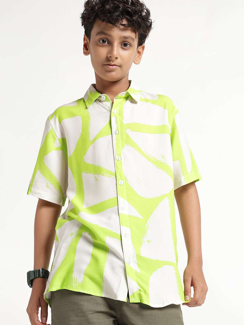 boys printed shirt sleeves regular fit shirt - 22608737 -  Standard Image - 2