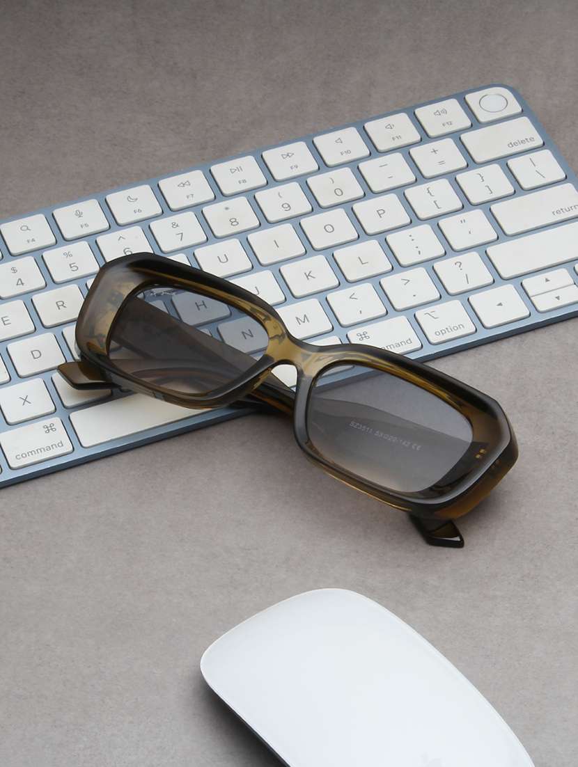ted smith unisex brown premium italian acetate sunglasses with polarized lenses.