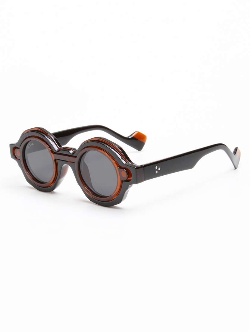 ted smith unisex brown premium italian acetate sunglasses with polarized lenses. - 22608808 -  Standard Image - 2