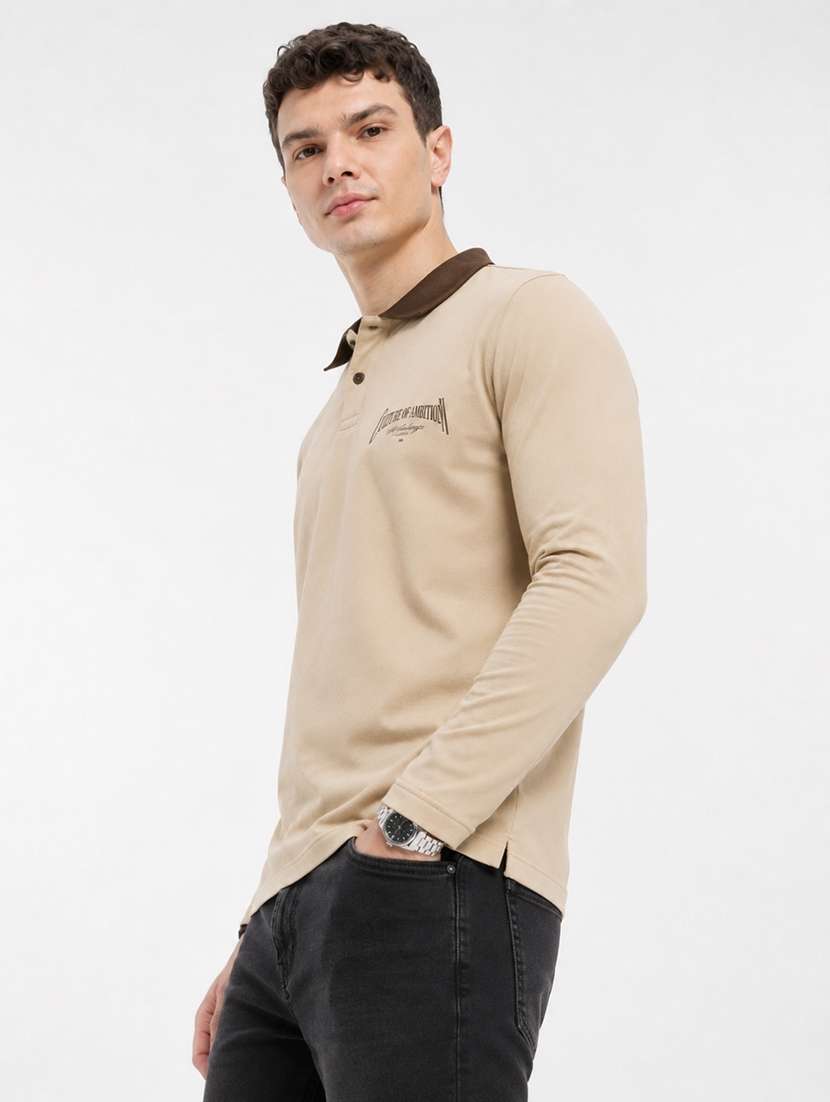 Men Printed Long Sleeves Polo T-shirt - 22608988 -  Standard Image - 2