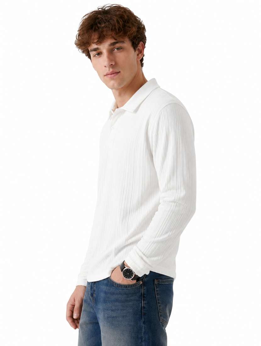 men self design long sleeves polo t-shirt - 22609000 -  Standard Image - 2