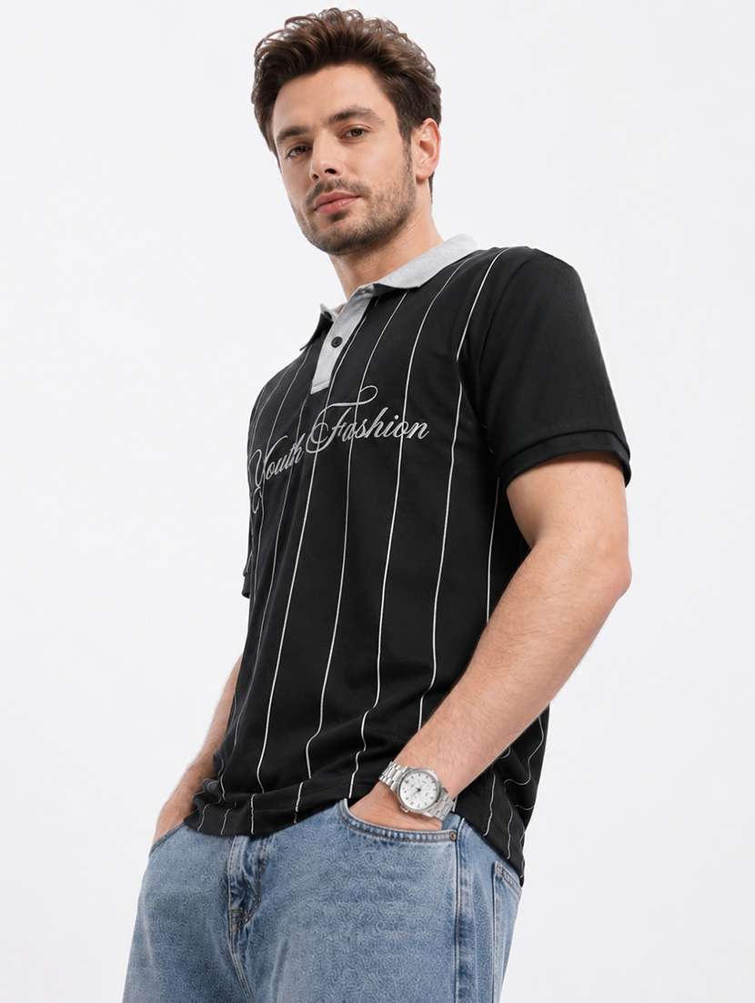 men printed short sleeves polo t-shirt - 22609004 -  Standard Image - 2