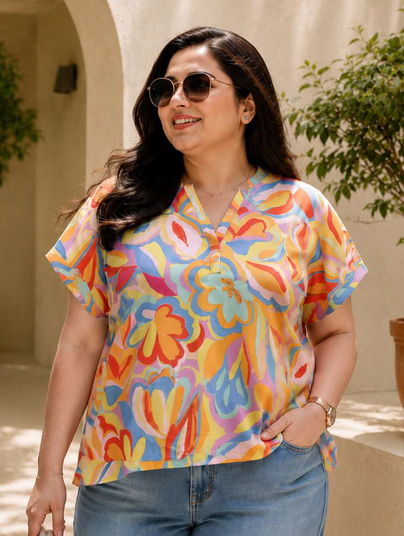 women printed short sleeves regular top