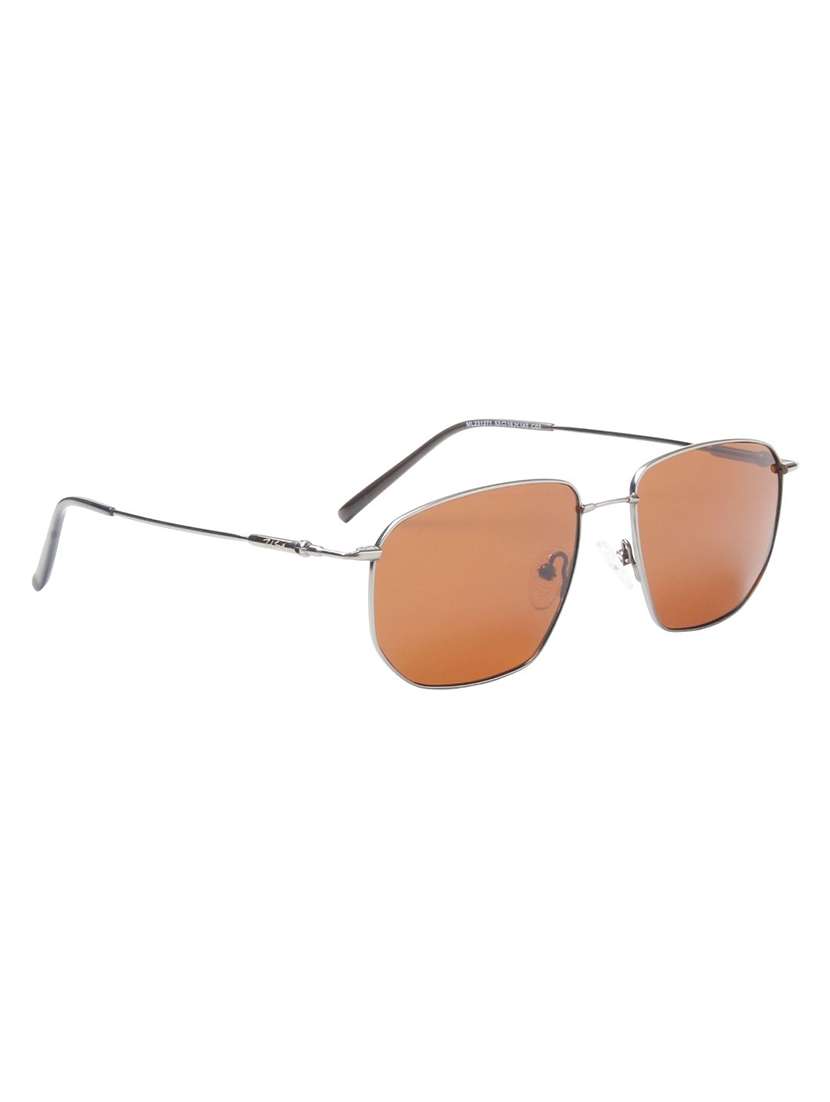 ted smith unisex square metal gunmetal-brown sunglasses with polarized lenses - 22609231 -  Standard Image - 2