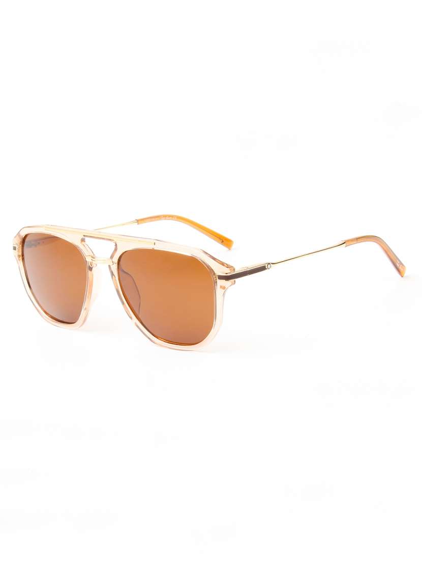 ted smith unisex aviator brown sunglasses with polarized lenses - 22609234 -  Standard Image - 2